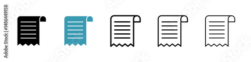 Bill icon. Thin lines isolated
