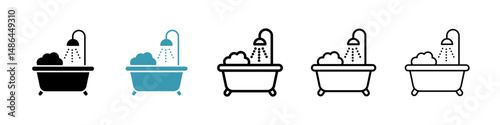 Bath icon. Thin lines isolated