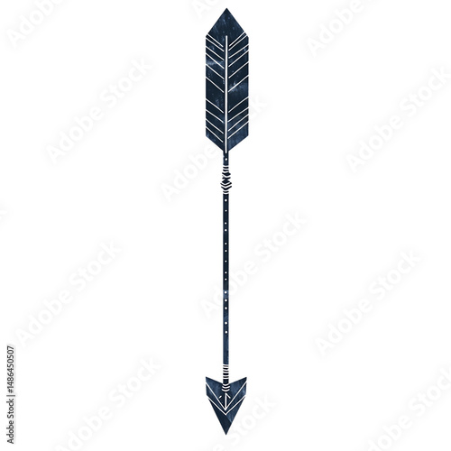 Contemporary Arrow with Precise Geometric Lines in Isolated on Transparent Background