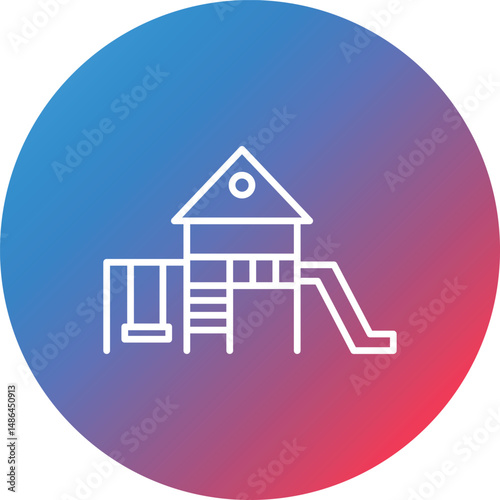 Playground Line Gradient Circle Background Icon