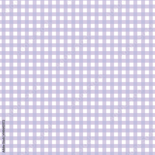 Lavender and white gingham seamless pattern in soft pastel tones for fabric, spring decor, and digital design projects