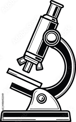 Microscope Silhouette SVG | Science Lab Equipment Clipart for Cricut & Silhouette