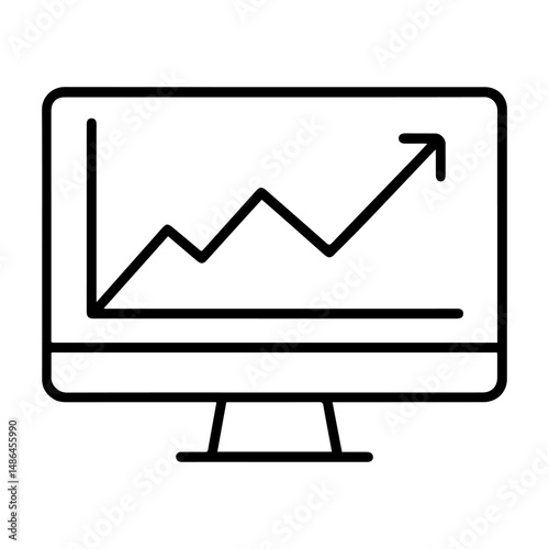 Icon monitor with graph on white background vector
Vector icon remote work freelance