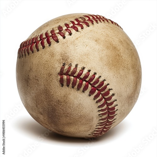 Wallpaper Mural Baseball isolated on white background, professional stitched leather ball for baseball games, essential sports equipment for players and teams, classic outdoor athletic gear concept Torontodigital.ca