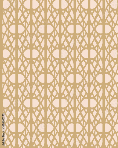 Graphic decorative background. Golden ornament seamless pattern. Vector shapes art.