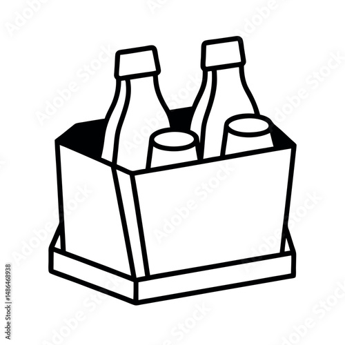 Packaged Sauce Collection Line Art Vector