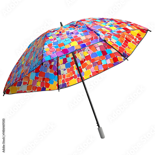 Contemporary Travel Beach Umbrella with a Vibrant D Isolated on Transparent Background