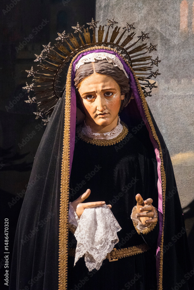 Naklejka premium Statue (19th century) of Our Lady of Sorrows.