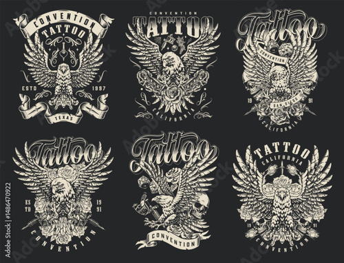 Eagle-themed tattoo convention designs