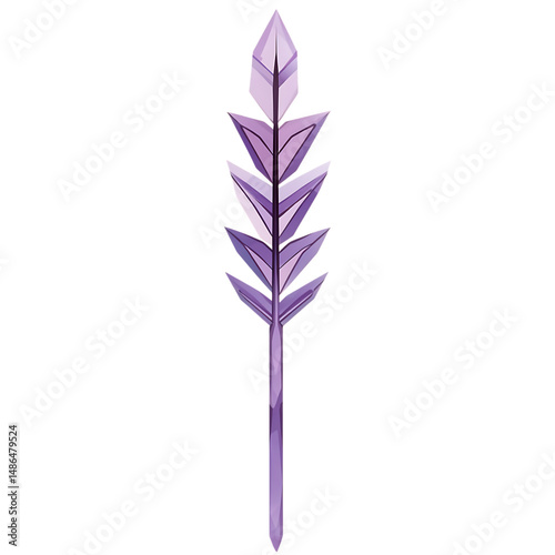 Contemporary Arrow with Clean Geometry in Icy Laven Isolated on Transparent Background