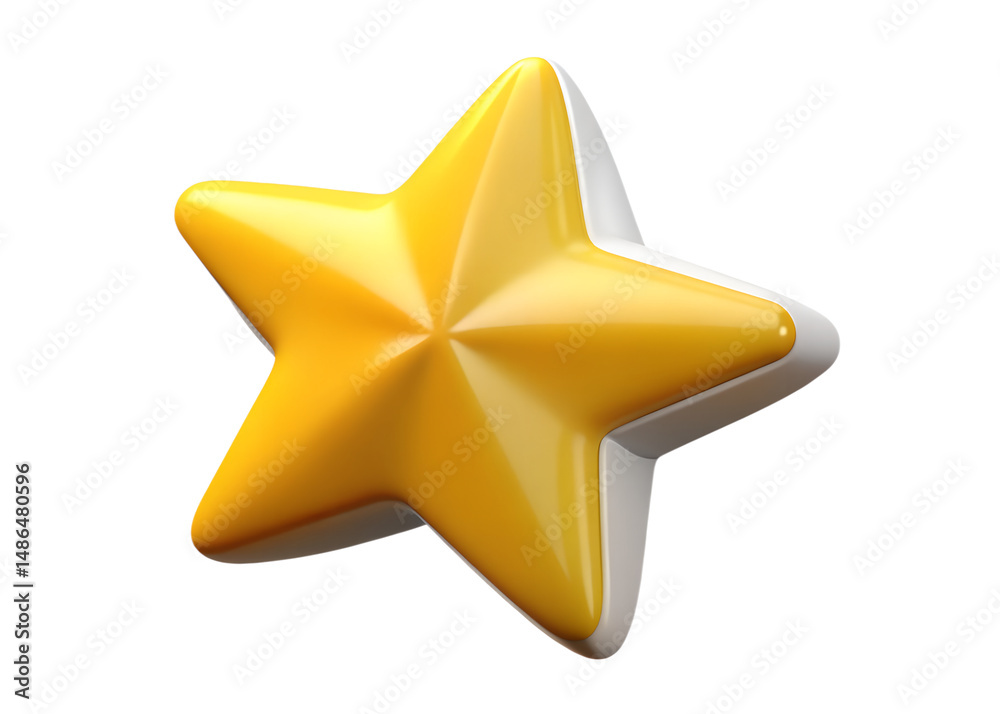 Obraz premium Glossy gold star with white outline on a black background perfect for design elements