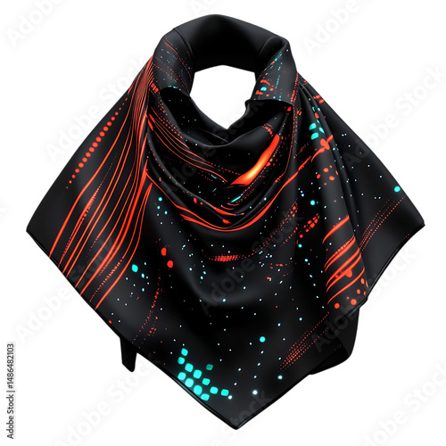 Modern Cooling Wrap with Futuristic Digital Design Isolated on Transparent Background