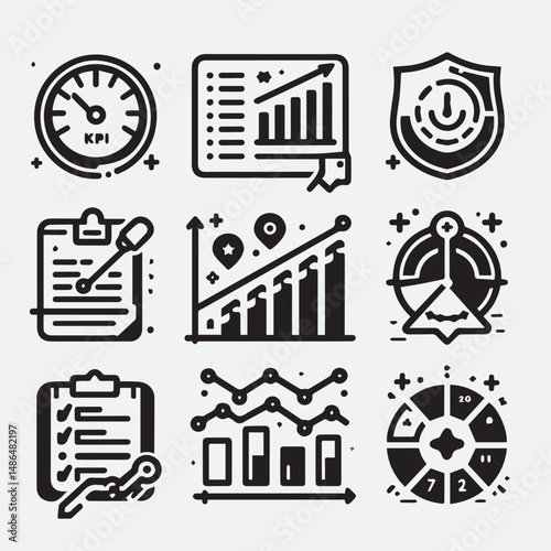  competitor analysis KPI business idea time anagement innovation strategy leadership business model startup strategy brainstorming quarterly planning executive scalable business investor Icon Set