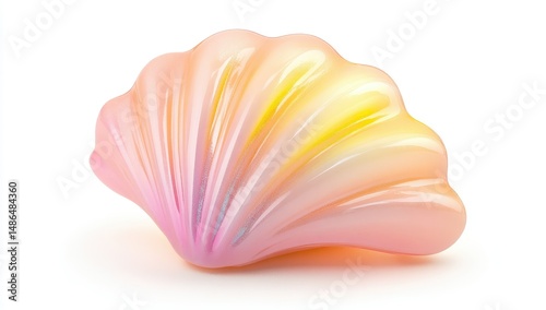 Pastel Seashell with White Background.