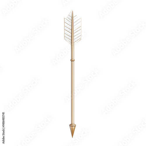 Sleek Arrow with Modern Accents in Pearlescent White Isolated on Transparent Background