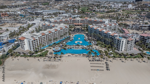 Tableau sur toile San José del Cabo, Mexico,  aerial view of Hyatt Ziva Hotel Los Cabos with build