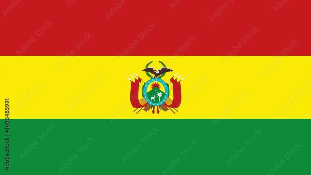 bolivia flag with animated light sweep