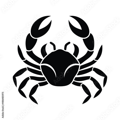 Black crab silhouette zodiac cancer symbol