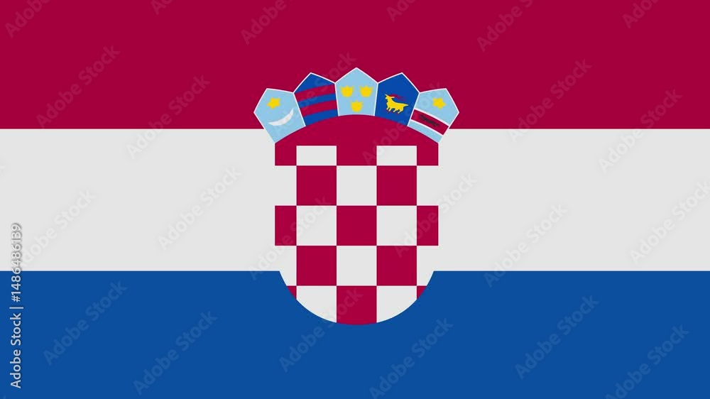 croatia flag with animated light sweep