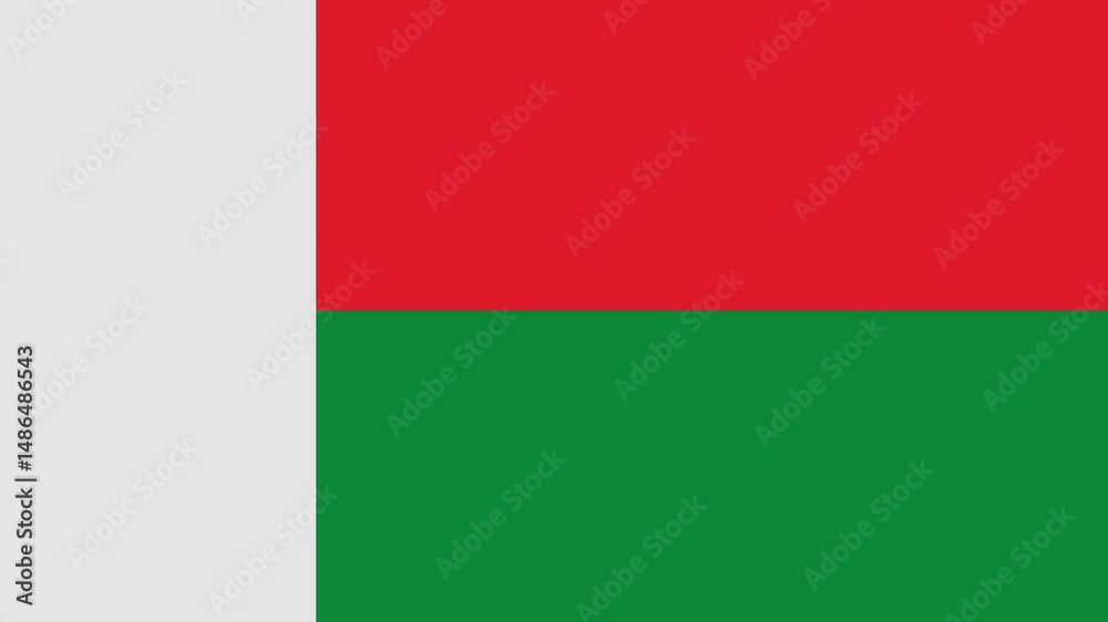 madagascar flag with animated light sweep