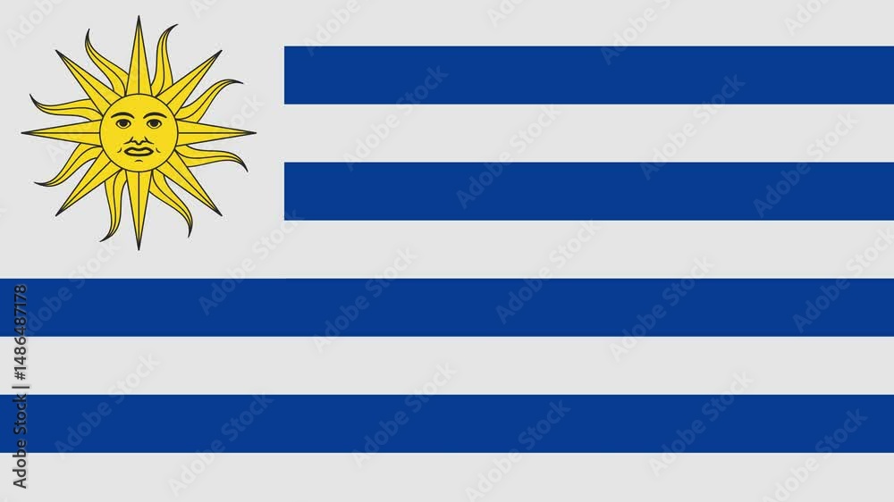 uruguay flag with animated light sweep
