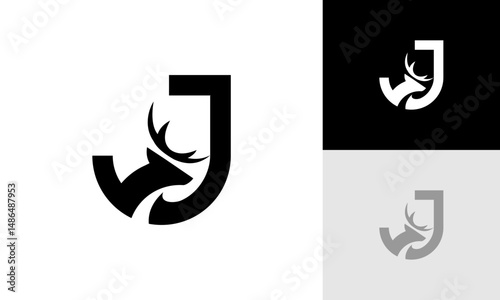 letter J deer logo