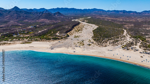 Canvas Print aerial landscape view of Los Frailes Beach a hidden gem and tranquil paradise al