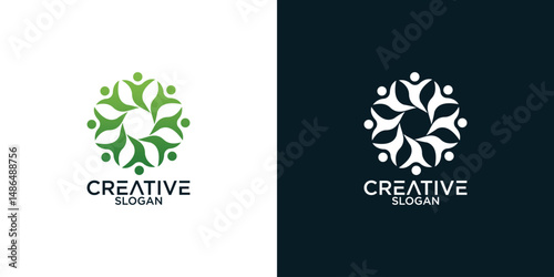 People Family logo design vector