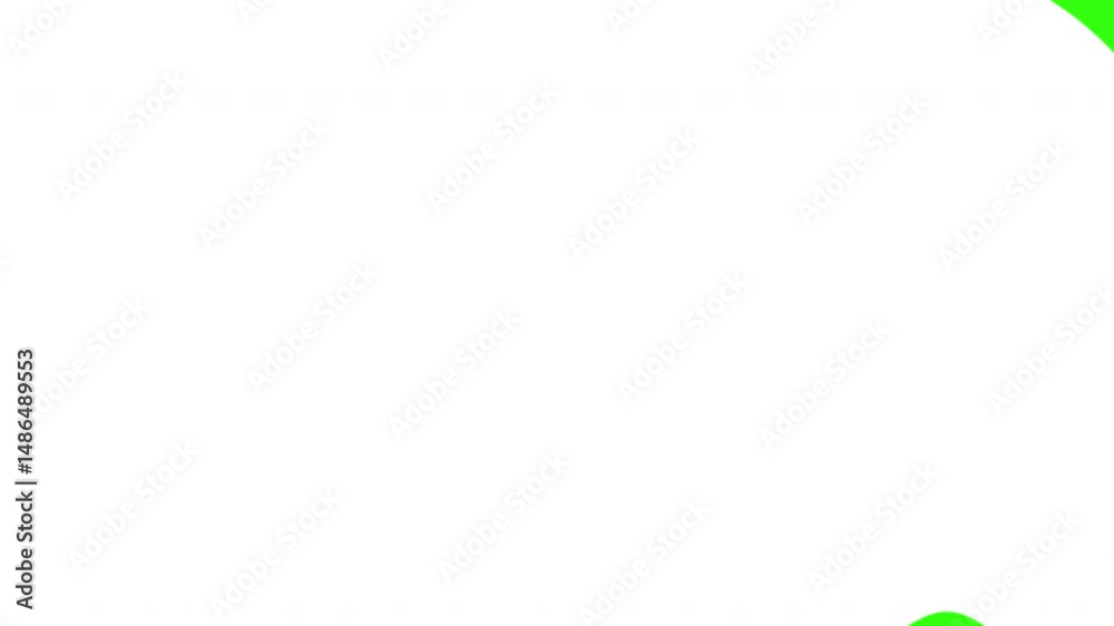 Smooth white curling transition with chroma green background