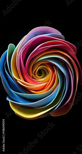 Rainbow swirl abstract art.