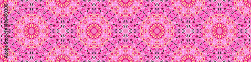 Bohemian wide floral mandala garden ornament pattern background design - seamless abstract geometric vector illustration