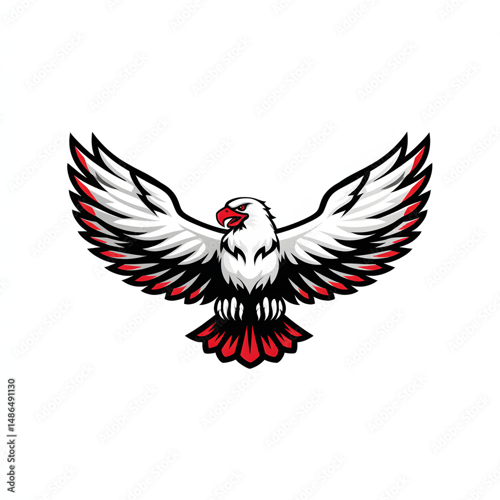 Obraz premium Majestic Bird Illustration, Featuring Eagle Graphic for Logo, Café, or Branding