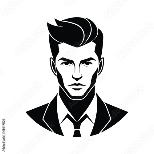 Stylish man portrait business professional avatar icon