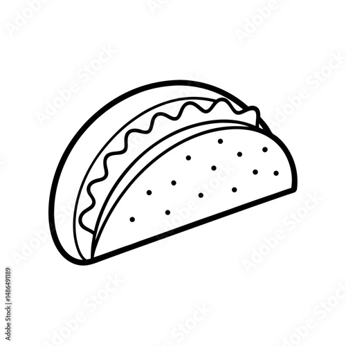 Tacos Line Art Mexican Food Drawing
