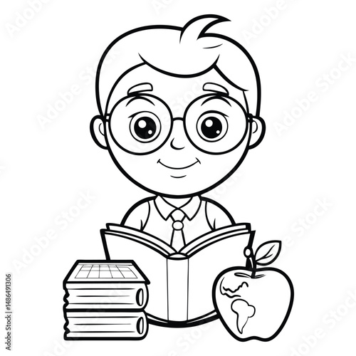 Cute Teacher Coloring Page: Free Printable for Kids Coloring Page