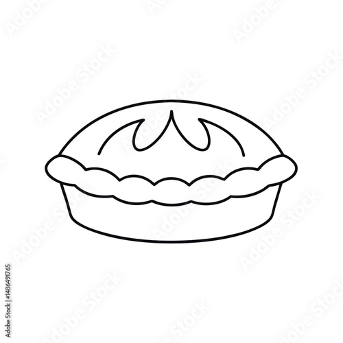 Tourtiere Tarts Outline Vector Illustration