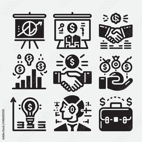  competitor analysis KPI business idea time anagement innovation strategy leadership business model startup strategy brainstorming quarterly planning executive scalable business investor Icon Set