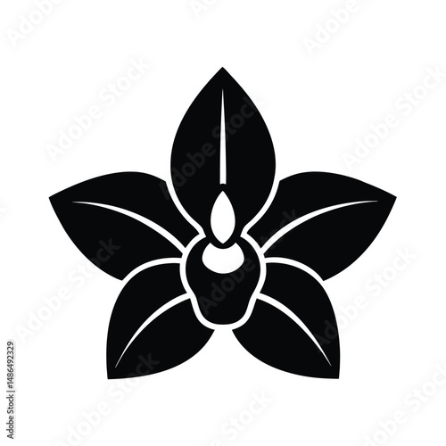 Wallpaper Mural Black orchid flower candle icon design Torontodigital.ca