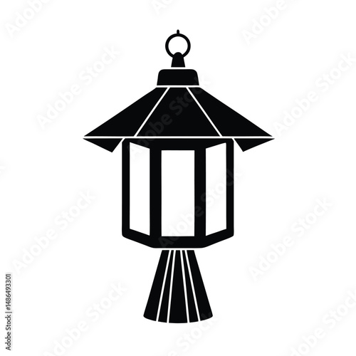 Elegant black hanging lantern festive decor