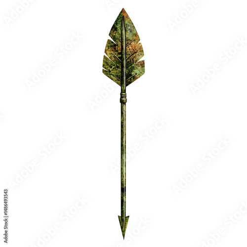 Artistic Arrow with Rich Textured Details in Vibran Isolated on Transparent Background