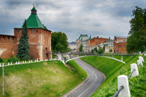 Ancient walls and tower of Nizhny Novgorod Kremlin