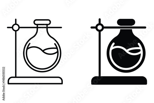 Set of chemistry lab icon collection. laboratory, science symbol. Vector Illustration.