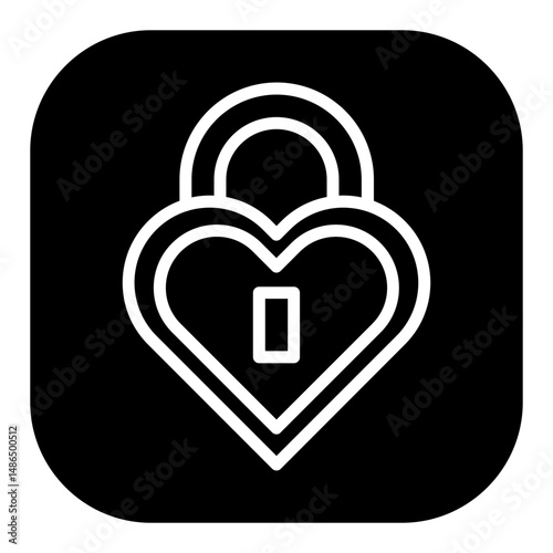 Heart Lock Vector Icons