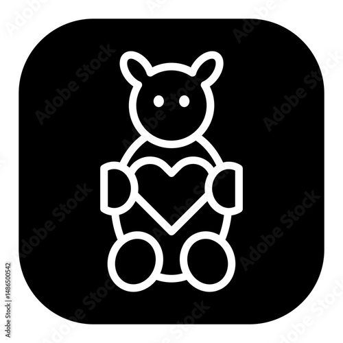 Heart Plushie Vector Icons