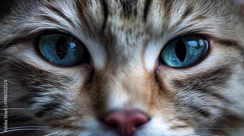 Intense Close-Up of a Cat’s Eyes Blinking Slowly