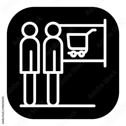 Crowd of Shoppers Vector Icons