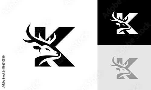 letter K deer logo