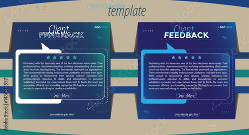 Set of client testimonials or review social media post design, client feedback template layout or web banner design, Client feedback review or client testimonial design, client testimonial comment or 