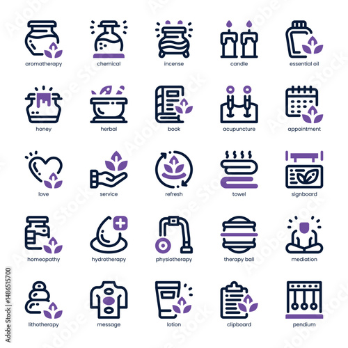 Therapy Service Icon pack for your website, mobile, presentation, and logo design. Therapy Service Icon dual tone design. Vector graphics illustration and editable stroke.