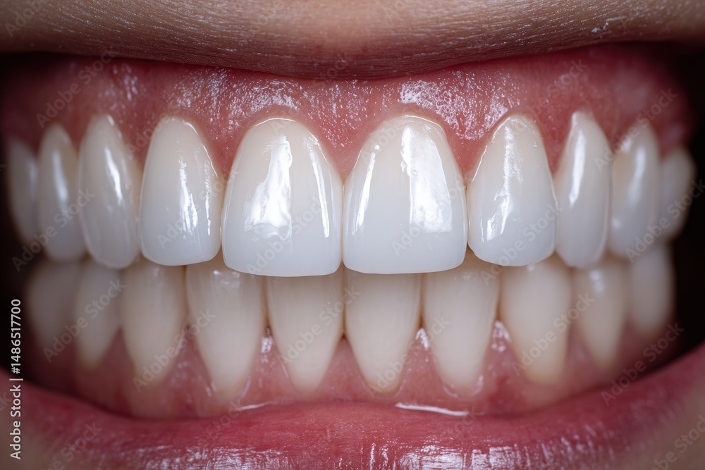Obraz premium Close-up of a bright, healthy smile.